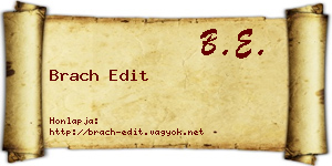Brach Edit névjegykártya